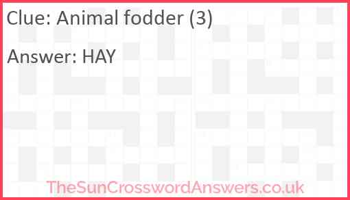 Animal fodder (3) Answer