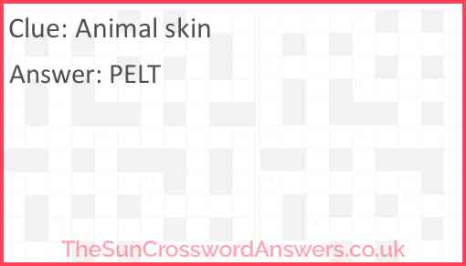 Animal skin Answer