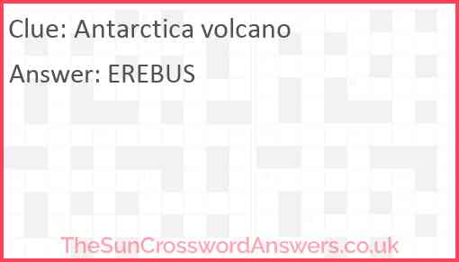 Antarctica volcano Answer