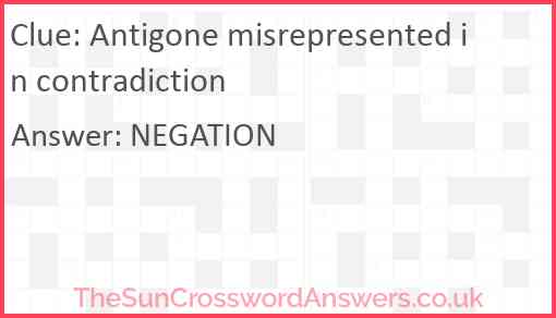 Antigone misrepresented in contradiction Answer