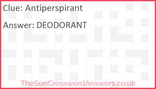 Antiperspirant Answer