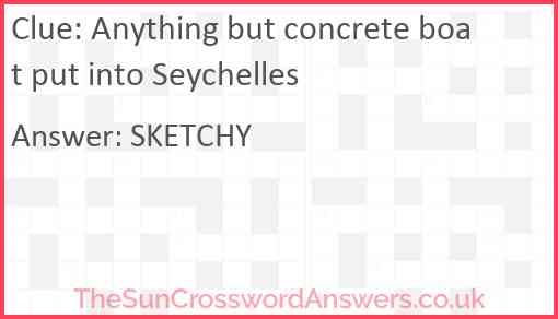 Anything but concrete boat put into Seychelles Answer