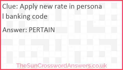 Apply new rate in personal banking code Answer