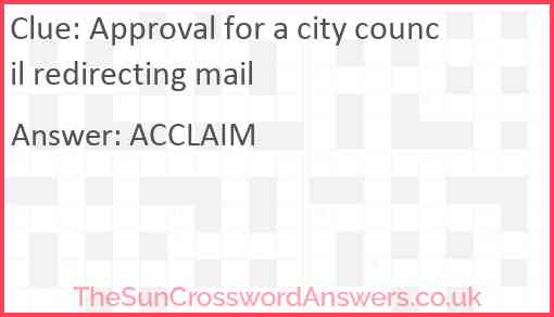 Approval for a city council redirecting mail Answer