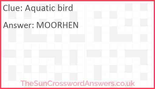 Aquatic bird Answer