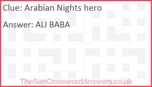 Arabian Nights hero Answer