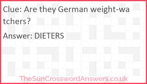 Are they German weight-watchers? Answer