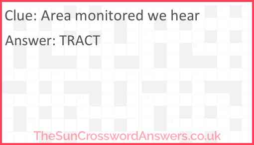 Area monitored we hear Answer