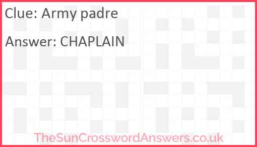 Army padre Answer