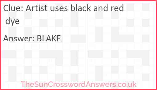 Artist uses black and red dye Answer