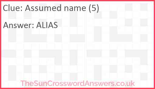 Assumed name (5) Answer