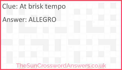 At brisk tempo Answer