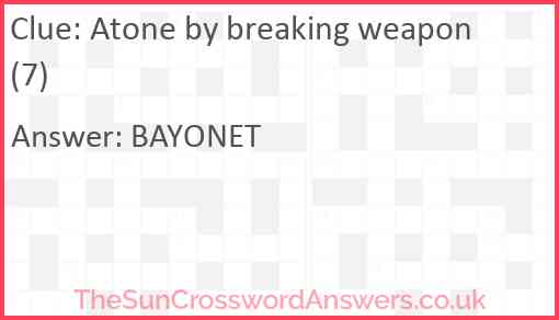 Atone by breaking weapon (7) Answer