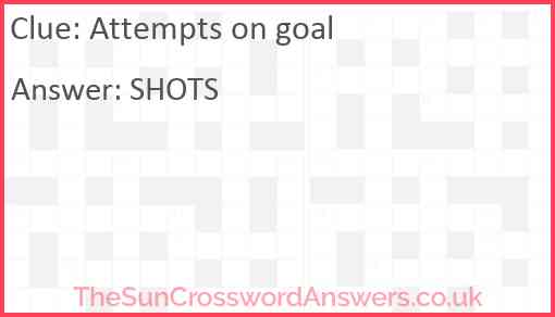 Attempts on goal Answer