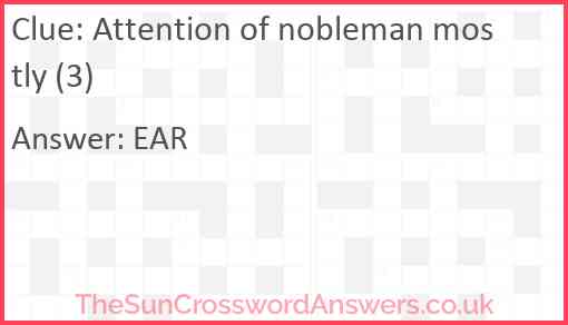 Attention of nobleman mostly (3) Answer