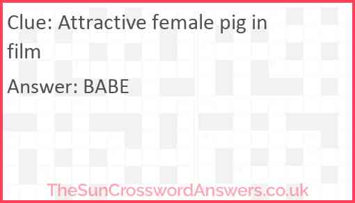 Attractive female pig in film Answer