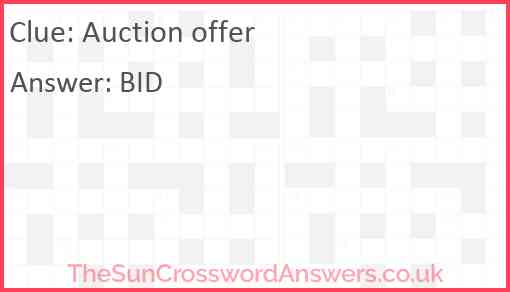 Auction offer Answer