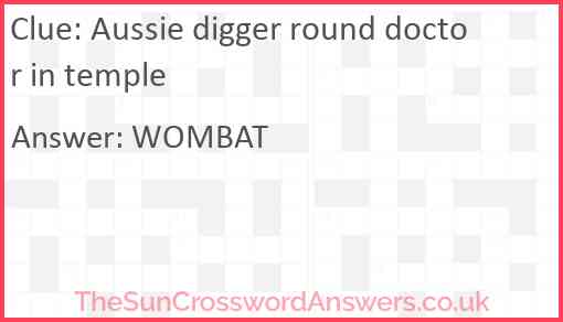 Aussie digger round doctor in temple Answer