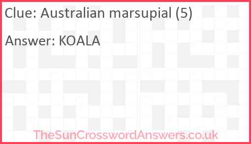 Australian marsupial (5) Answer