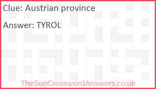 Austrian province Answer