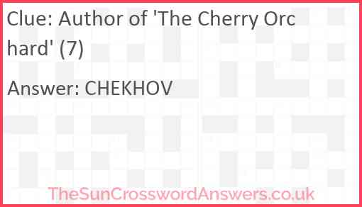 Author of 'The Cherry Orchard' (7) Answer