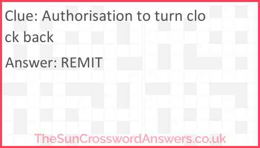 Authorisation to turn clock back Answer