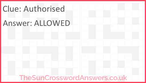 Authorised Answer