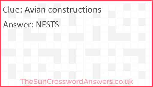 Avian constructions Answer