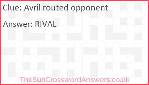 Avril routed opponent Answer