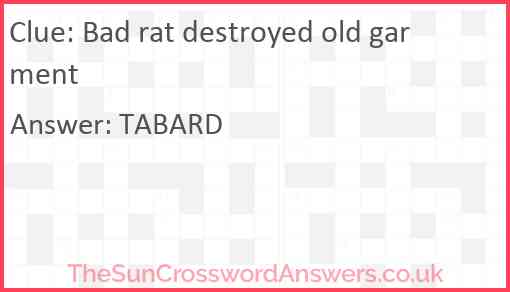 Bad rat destroyed old garment Answer