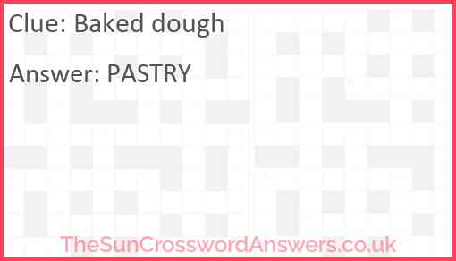 Baked dough Answer