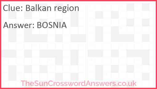 Balkan region Answer