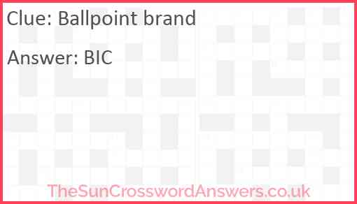 Ballpoint brand Answer