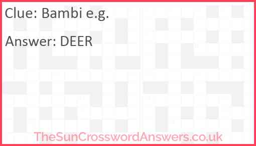 Bambi e.g. Answer