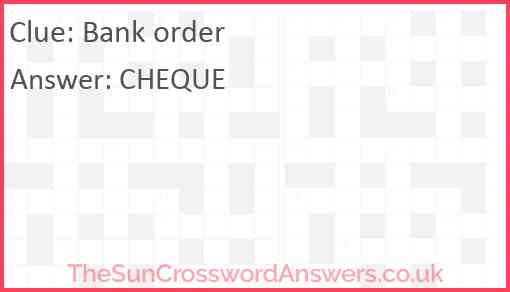 Bank order Answer