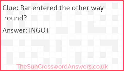 Bar entered the other way round? Answer