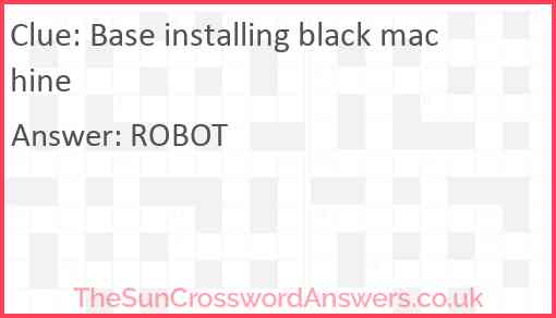 Base installing black machine Answer