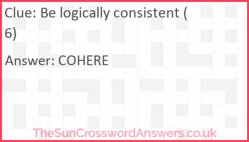 Be logically consistent (6) Answer