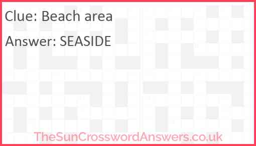 Beach area Answer