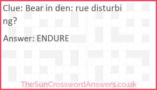 Bear in den: rue disturbing? Answer