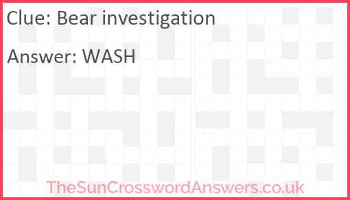 Bear investigation Answer