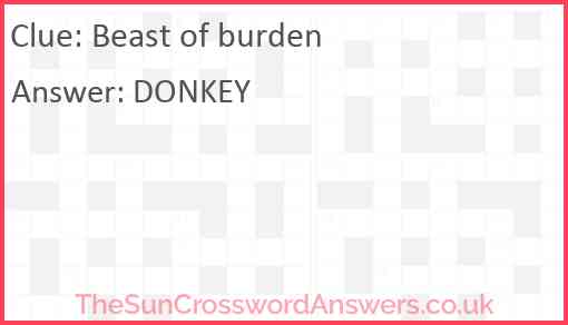 Beast of burden Answer