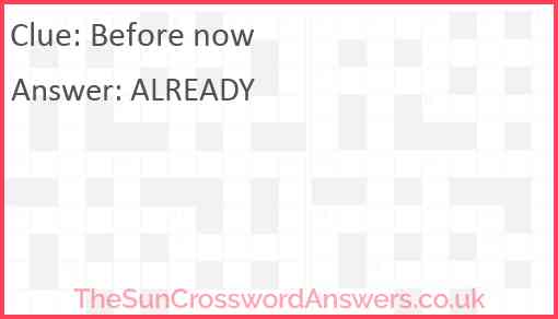 Before now Answer