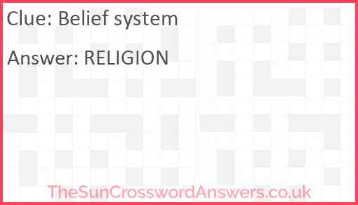 Belief system Answer