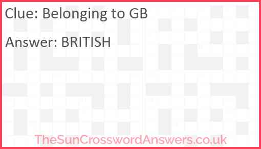 Belonging to GB Answer