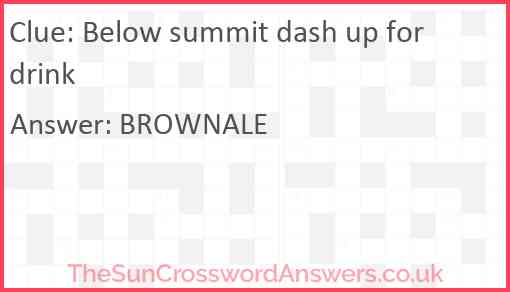 Below summit dash up for drink Answer