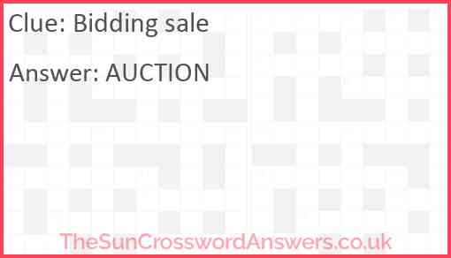 Bidding sale Answer