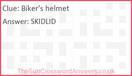 Biker's helmet Answer