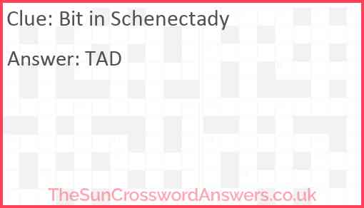 Bit in Schenectady Answer