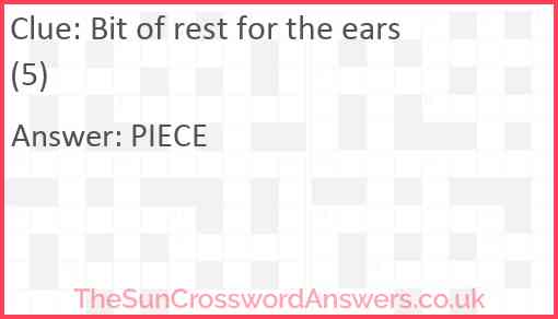 Bit of rest for the ears (5) Answer